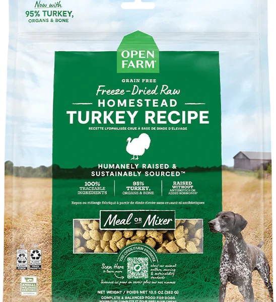 Open Farm - Repas ou garniture lyophilisée crue | Dinde d'élevage