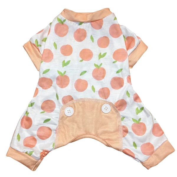Foufoudog - Pyjamas légé | Motif de pêches | Très très petit (3 lbs)
