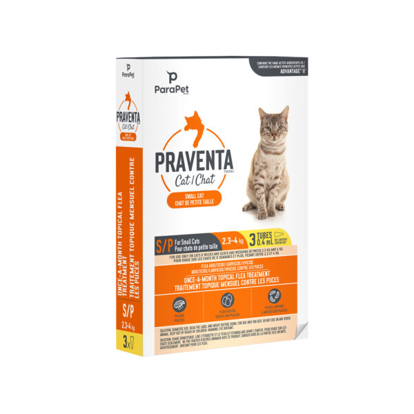 Praventa - Traitement topique mensuel contre les puces | Chats de petite taille 2,3-4 kg