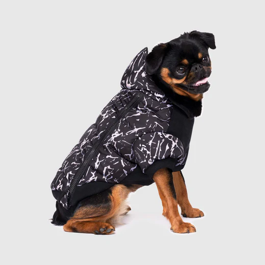 Canada Pooch - Manteau d'hiver matelassé | Noir craquelé – Image 3