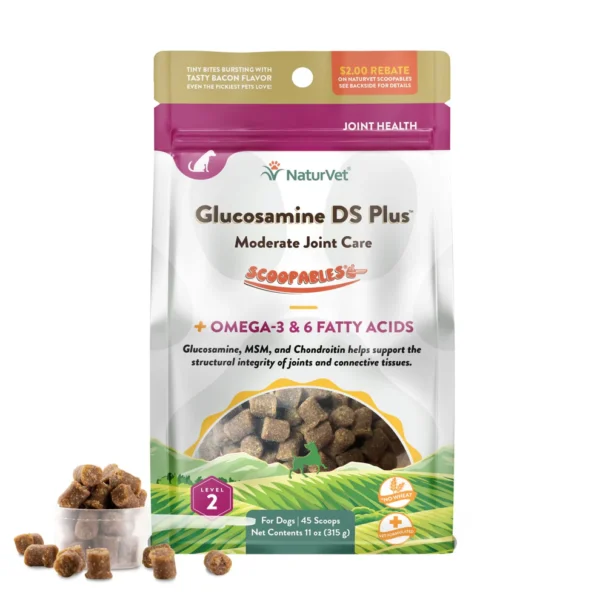 NaturVet - Scoopables | Glucosamine DS Plus - Soin des articulations - 45 bouchées