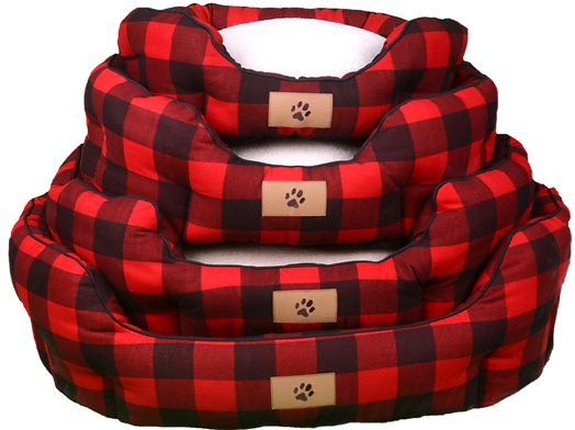 Bena - Coussin Rouge à carreaux