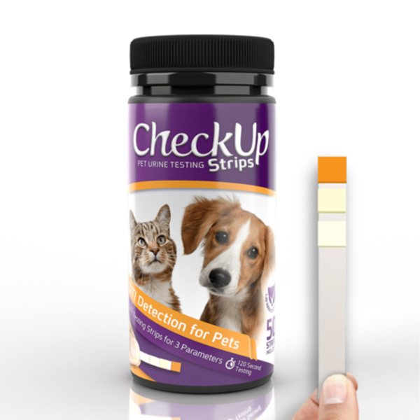 CheckUp - Bandelette de détection urinaire de glucose | Chat et chien - 50 bandelettes