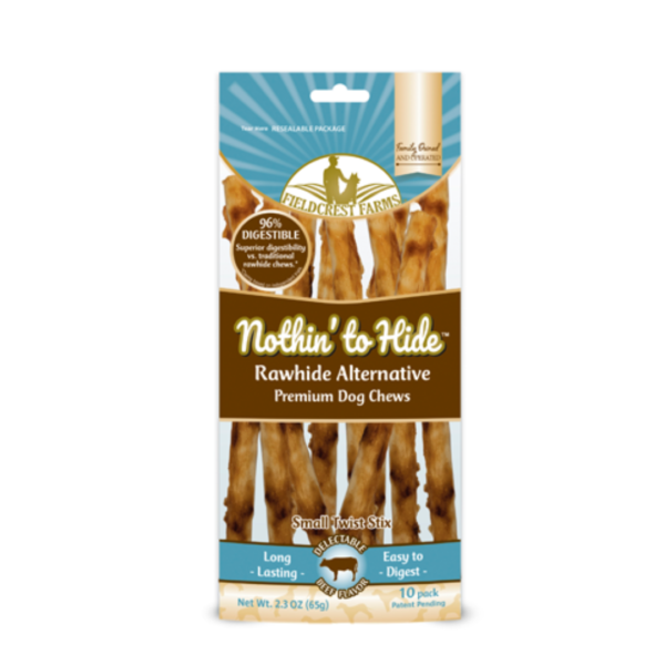 Nothin' to Hide - Bâtonnets twist à base de collagène | Boeuf - Pqt 10