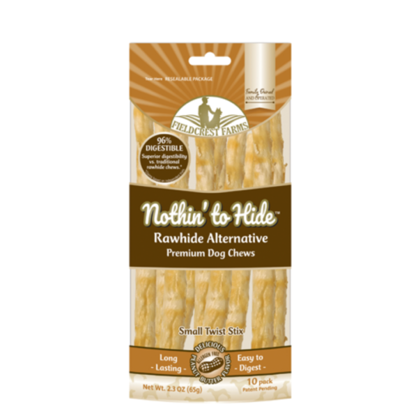 Nothin' to Hide - Bâtonnets twist à base de collagène | Beurre d'arachides - Pqt 10