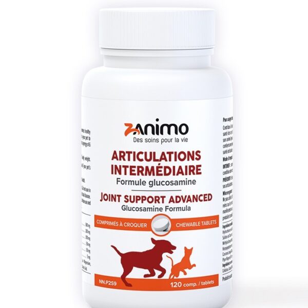 Zanimo - Articulations intermédiaire | Chat et chien | Formule glucosamine - 120 comprimés
