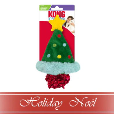 Kong -  | Jouet craquant pour chat avec herbe à chat | Sapin de Noël