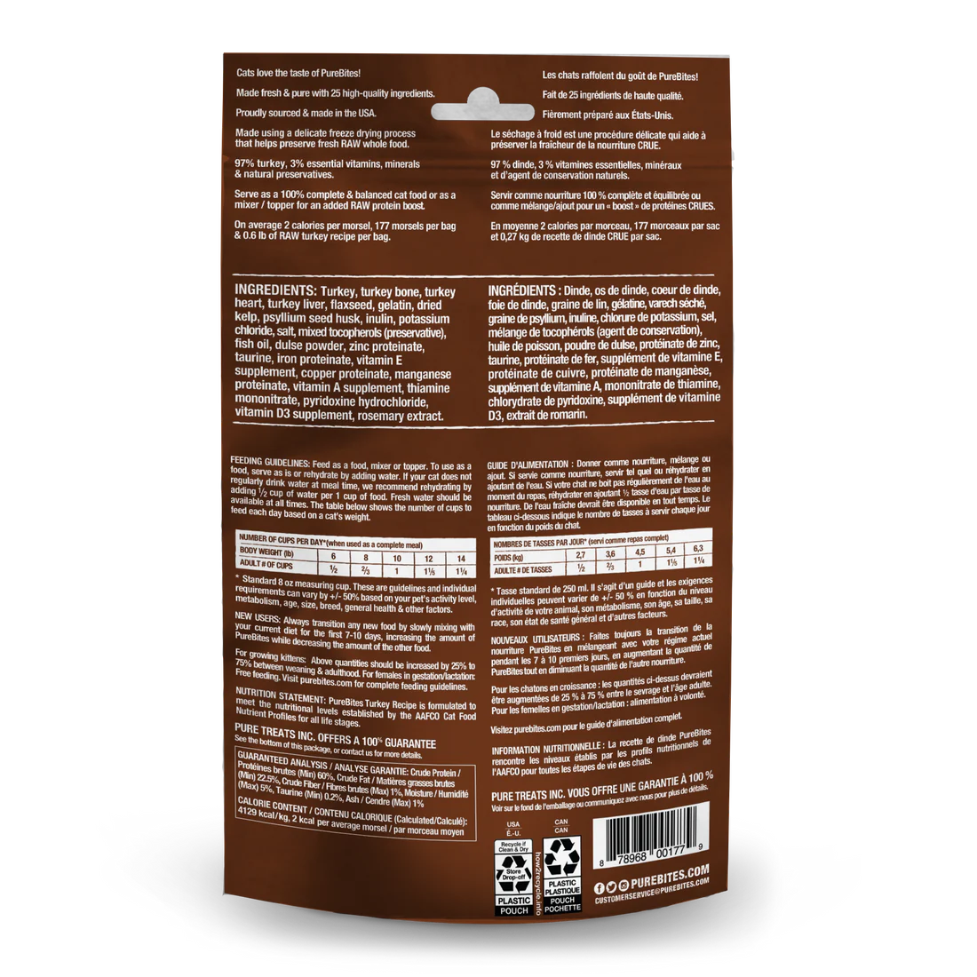 PureBites - Repas | Mélange pour chat - Recette de dinde - 260g – Image 2