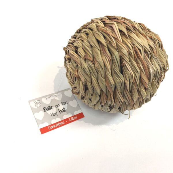 Les petits lapins d'amour - Balle en foin tressée