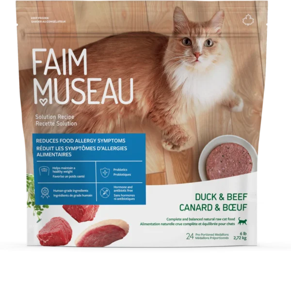 Faim museau recette Solution Canard et boeuf pour chat 24 médaillons (6lbs)