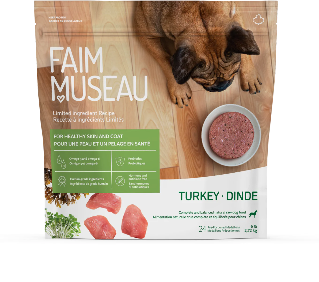 Faim museau recette a ingrédients limités Simplement dinde 24 médaillons (6lbs)