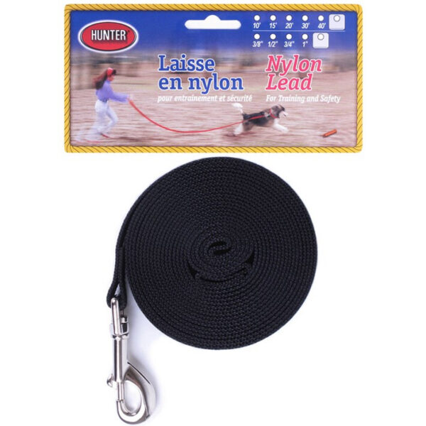 Hunter - Longe Nylon - Chien |  Noir