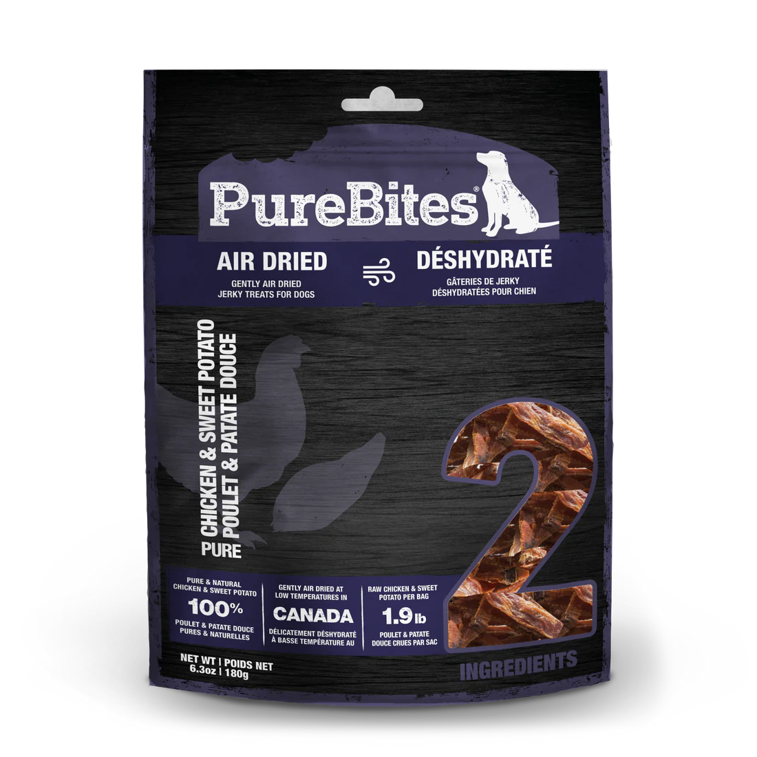 PureBites - Jerky de poulet et patate douce pour chien - 180g