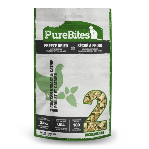 PureBites - Gâteries séchées à froid pour pour chat | Poulet et cataire - 37g
