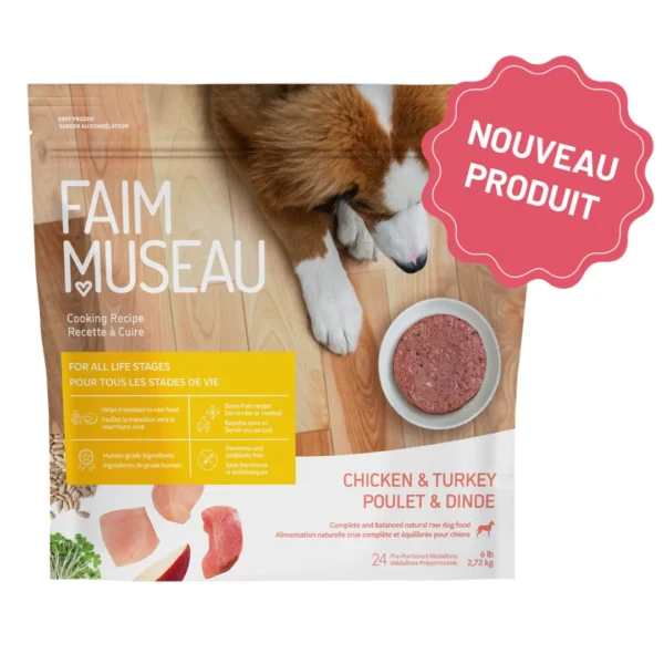 Faim museau recette à cuire Poulet et dinde 24 médaillons (6lbs)
