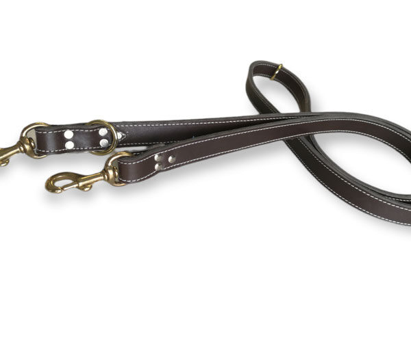 Arizona - Laisse de cuir double 5 positions 1/2'' x 72'' | Brun