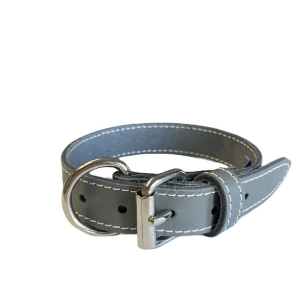 Arizona - Collier cuir latigo simple 1/4"x 24" | Gris