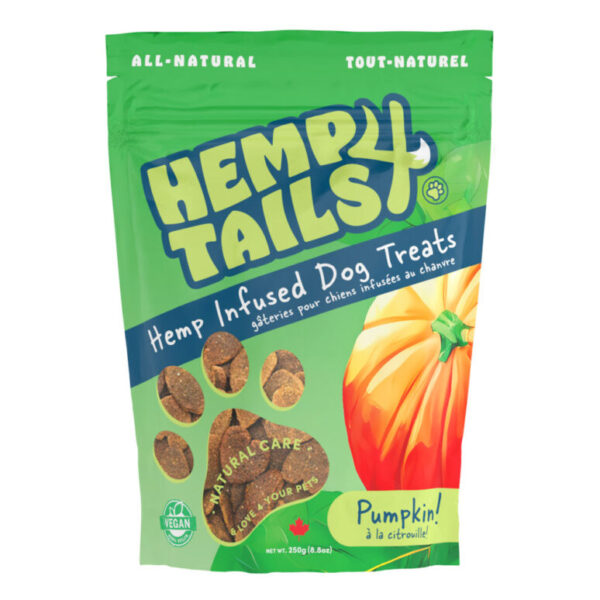 Hemp 4 Tails - Gâterie végétalien pour chien infusé au chanvre | Citrouille - 250g