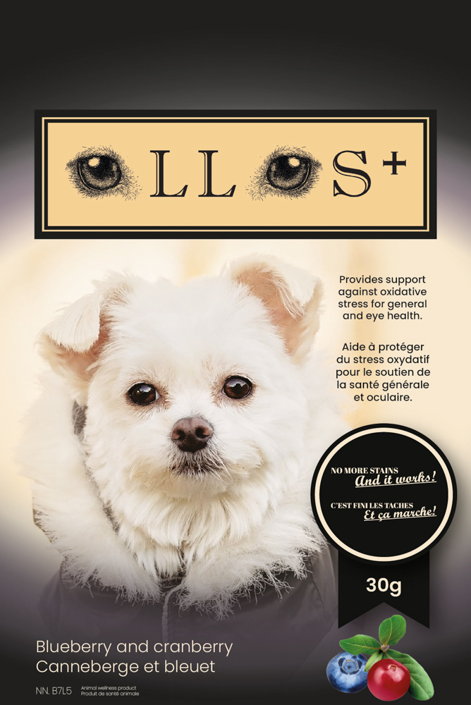 Ollos - Éliminateurs de tâches de larmes pour chien | Canneberge et bleuets