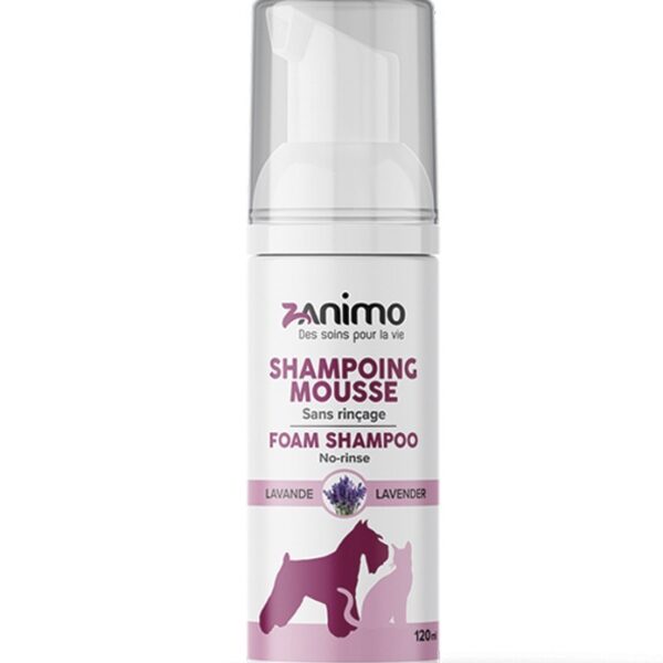 Zanimo - Shampoing mousse sans rinçage - Lavande | Chat et chien - 120ml