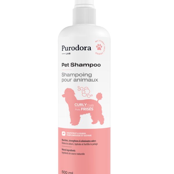 Purodora Lab, Shampoing Pour Animaux à Poils Frisés 500ml