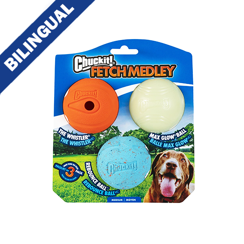 Chuckit! - Balles pour chien | Fetch Medley moyen pqt 3