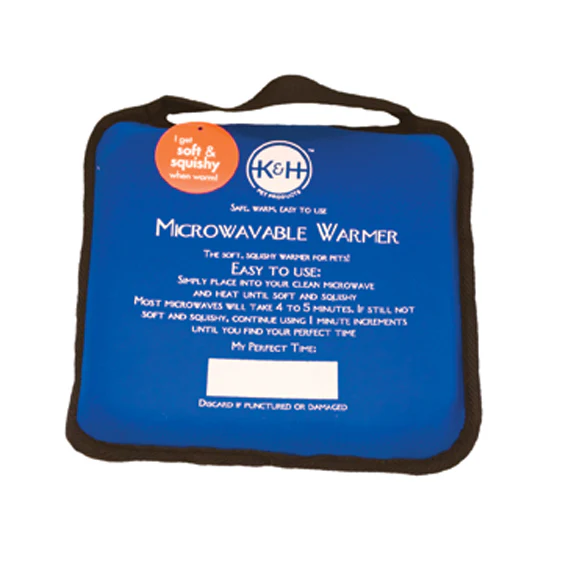 K&H - Chauffe-lit pour animaux allant au micro-ondes |Bleu - 9" x 9"
