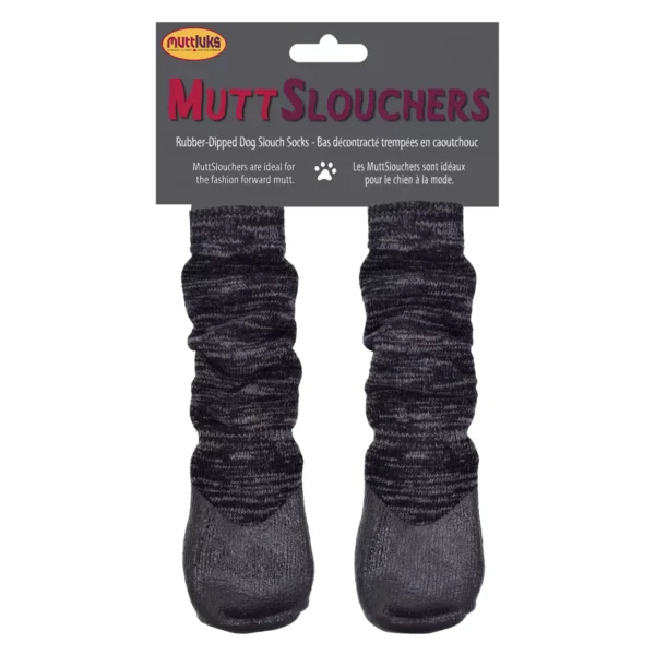 Muttslouchers - Chaussette pour chien antidérapante | Gris et noir - Pqt 4