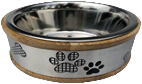 Indipet - Bol en stainless - Bois et argent | Chien - 16oz
