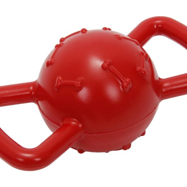 Bud'z Jouet En Caoutchouc Pour Chien - Balle Avec Poignées, Rouge 20cm