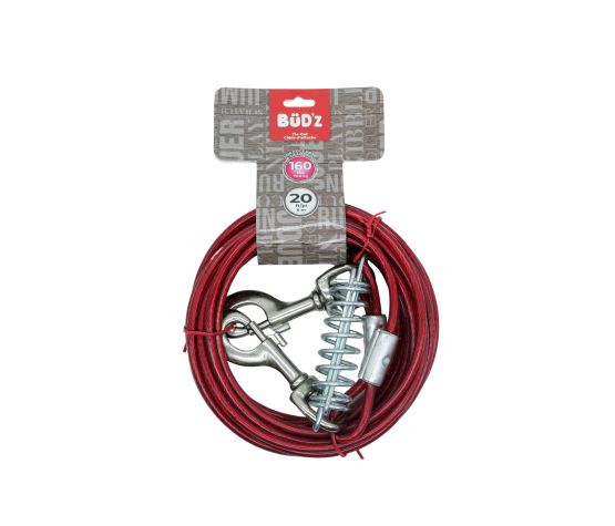 Bud'z Câble D'attache 20' / 6m Avec Ressort (pour Chiens Jusqu'à 160 Lb)