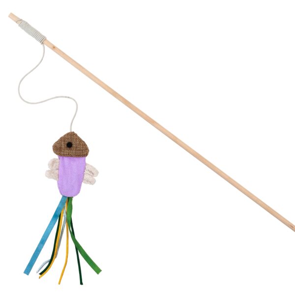 Bud'z Jouet Pour Chat - Canne à Pêche 40cm Et Méduse 19cm, Mauve