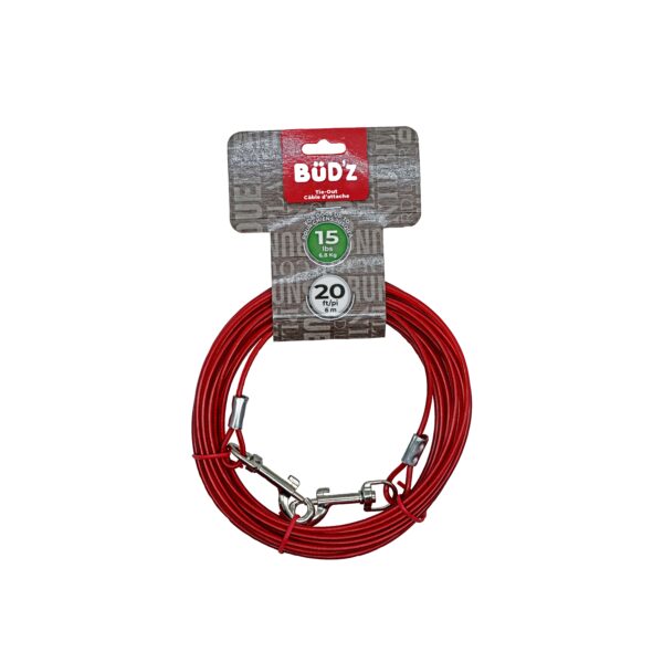 Bud'z Câble D'attache 20' / 6m (pour Chiens Jusqu'à 15 Lb)