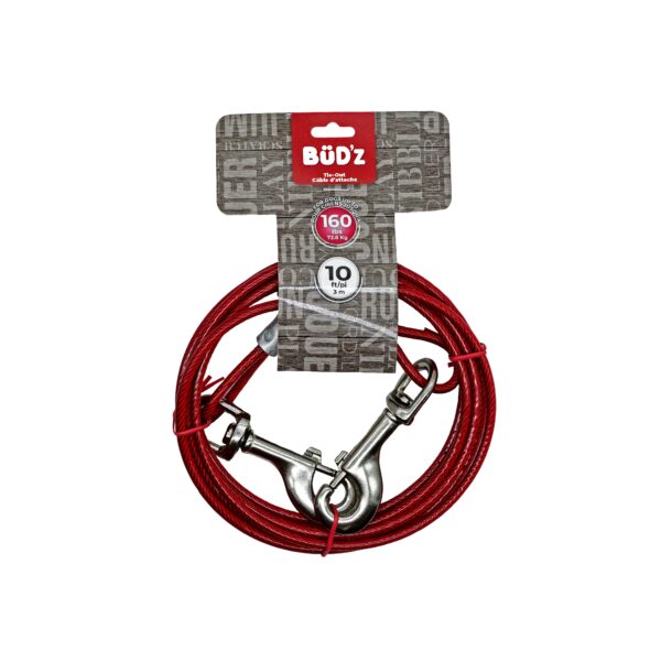 Bud'z Câble D'attache 10' / 3m (pour Chiens Jusqu'à 160 Lb)