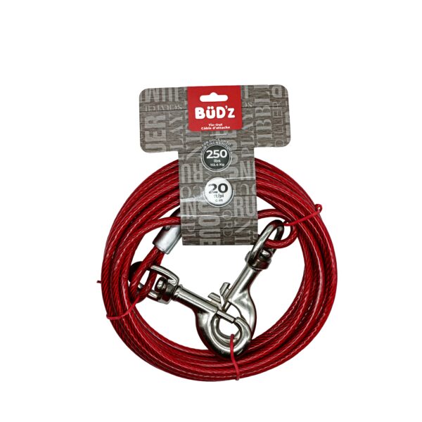 Bud'z Câble D'attache 20' / 6m (pour Chiens Jusqu'à 250 Lb)