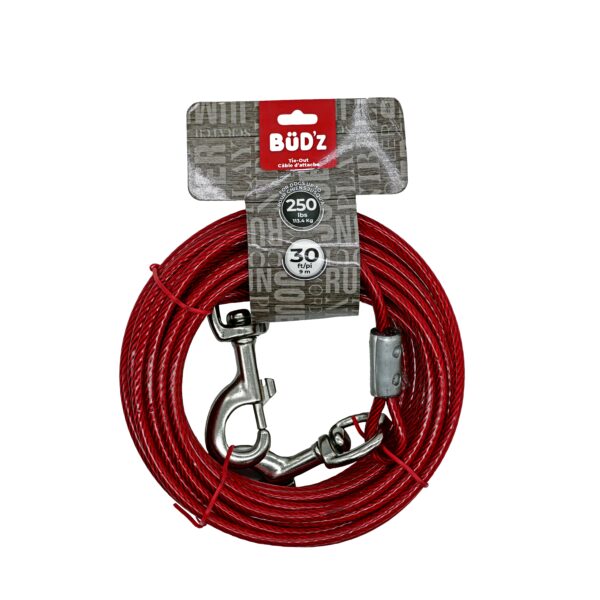 Bud'z Câble D'attache 30' / 9m (pour Chiens Jusqu'à 250 Lb)