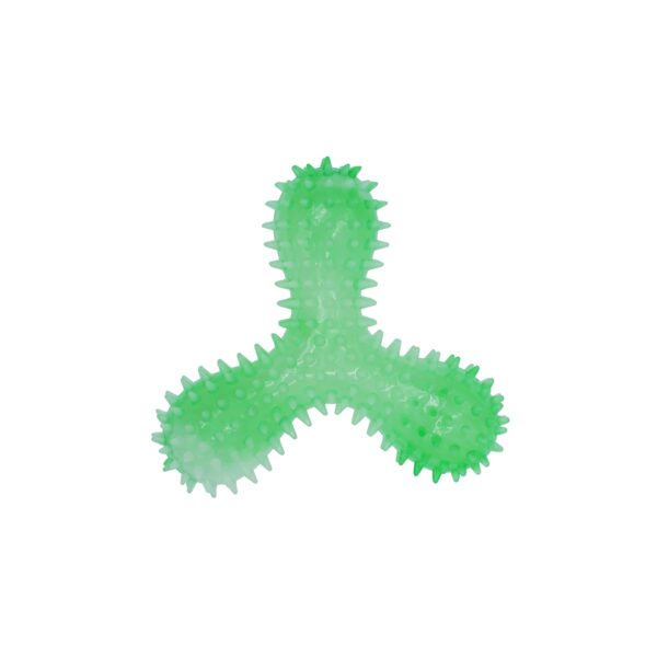 Bud'z | Jouet En Caoutchouc Lumineux Pour Chien - Triskel à Pointes, Vert 16cm
