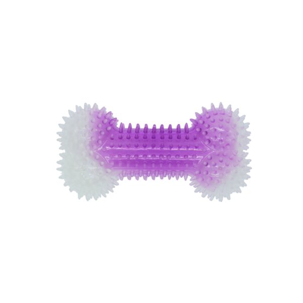 Bud'z | Jouet En Caoutchouc Lumineux Pour Chien - Os à Pointes, Mauve 15.5cm