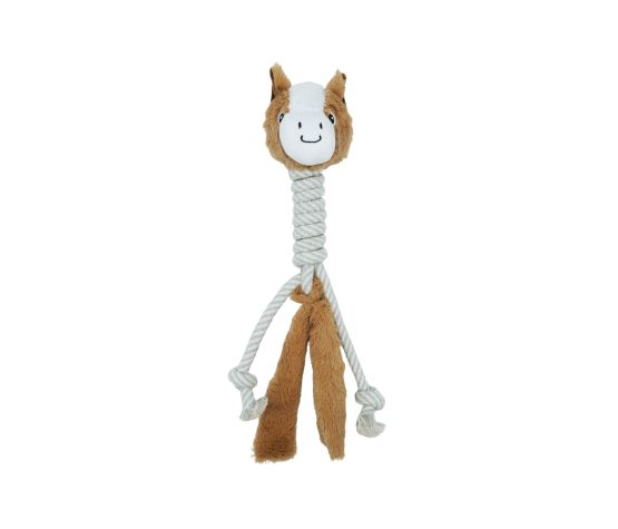 Bud'z - Jouet en peluche avec corde pour chien | Cheval à long cou - 42cm