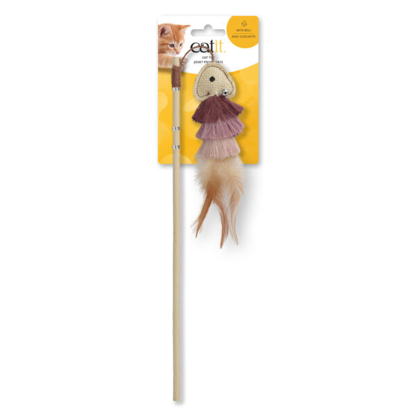 Catit - Jouet pour chats | Baguette avec poisson et plume