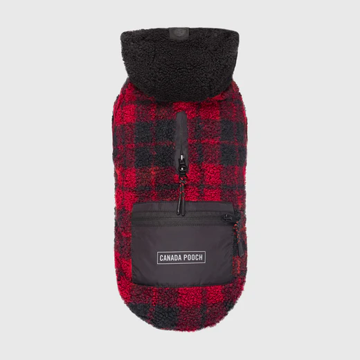 Canada Pooch - Sweat à capuche pour chien | Carreaux rouge