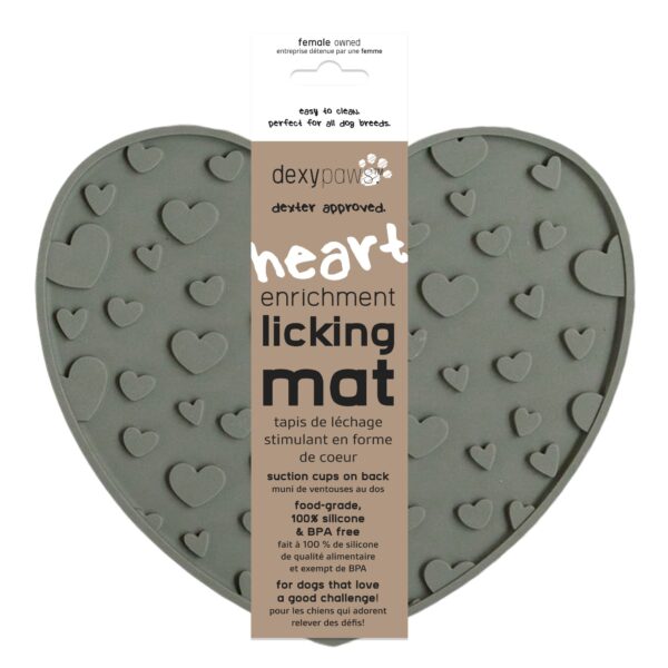 Dexypaws Tapis De Léchage Stimulant En Forme De Coeur, Kaki
