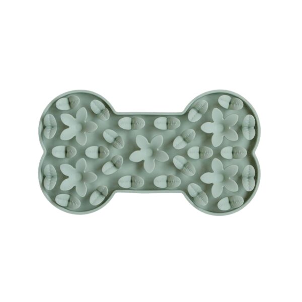 Dexypaws Tapis De Léchage En Silicone "cache-cache" Os, Vert Sauge