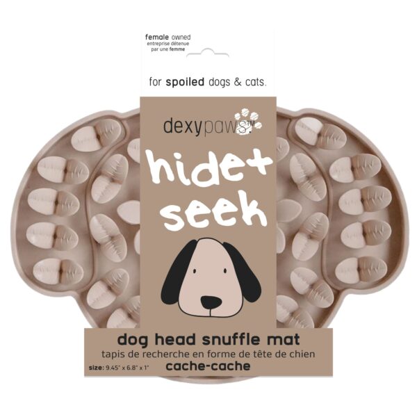 Dexypaws Tapis De Léchage En Silicone "cache-cache" Tête De Chien, Beige