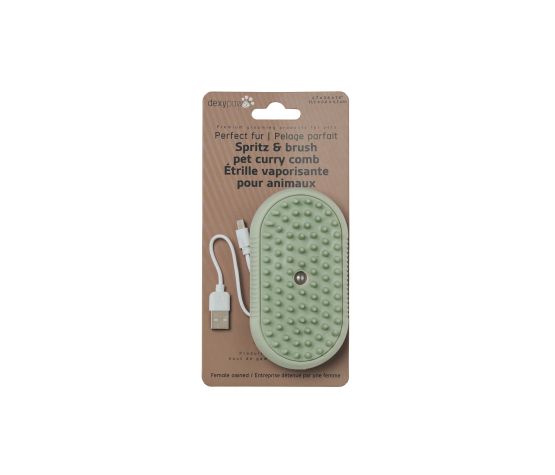 Dexypaws | Brosse à étrille vaporisante pour animaux - Électrique