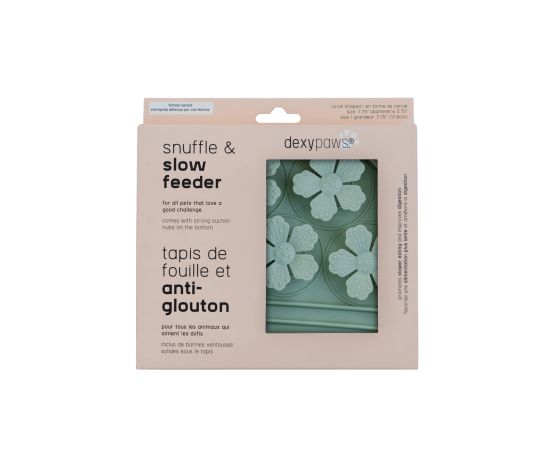Dexypaws - Tapis De Léchage En Silicone "cache-cache" à Alimentation Lente | Fleurs, Vert Sauge