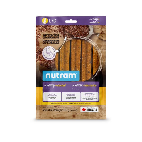 Nutram Combinaisons Optimales Mobilité+ Dentaire, Gâteries Pour Chien, Agneau