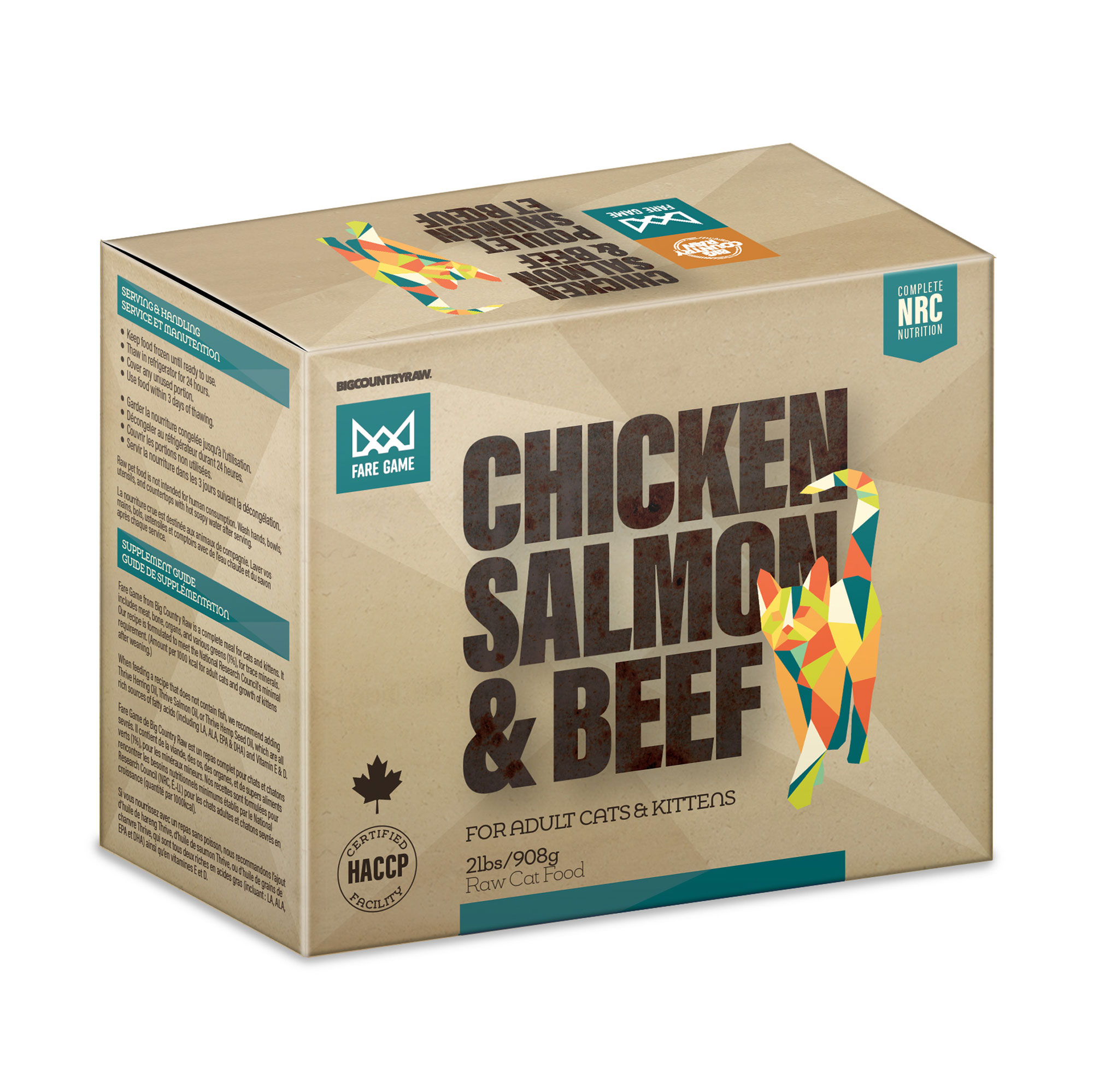 Big Country Raw - Fare Game | Poulet, saumon et boeuf - Chat et chaton - 2lbs