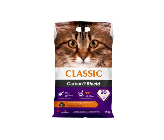 Intersand Classic "carbon Shield" Litière Agglomérante Avec Charbon Activé 12 Kg