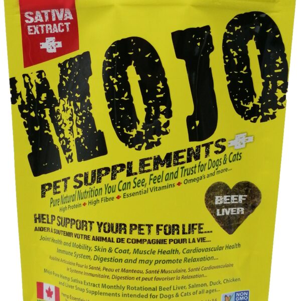 Mojo Suppléments Pour Chiens Et Chats à Base De Chanvre, Saveur De Boeuf 186gr